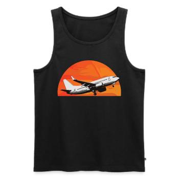 Meine Erste Flugreise Erstes Mal Fliegen - Männer Premium Bio Tank Top - Schwarz - Vorne - AI Model Male 178 light (178cm)