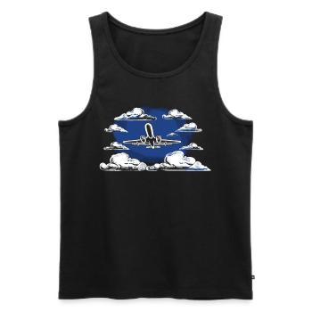 Meine Erste Flugreise Erstes Mal Fliegen - Männer Premium Bio Tank Top - Schwarz - Vorne - AI Model Male 178 light (178cm)