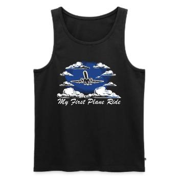 Meine Erste Flugreise Erstes Mal Fliegen - Männer Premium Bio Tank Top - Schwarz - Vorne - AI Model Male 178 light (178cm)