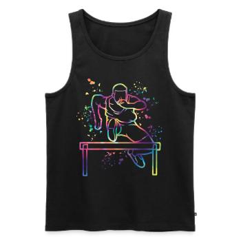 Hurdle Run Obstacle Course Kids Hurdle Run - Men's Premium Organic Tank Top - black - Front - AI Model Male 178 light (178cm)