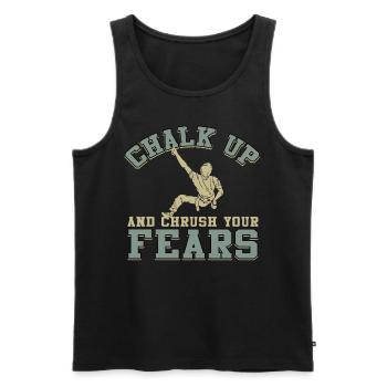 Kreide Und Zerquetsche Deine Ängste Beim Bouldern - Männer Premium Bio Tank Top - Schwarz - Vorne - AI Model Male 178 light (178cm)