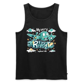 Meine Erste Flugreise Erstes Mal Fliegen - Männer Premium Bio Tank Top - Schwarz - Vorne - AI Model Male 178 light (178cm)