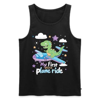 Meine Erste Flugreise Erstes Mal Fliegen - Männer Premium Bio Tank Top - Schwarz - Vorne - AI Model Male 178 light (178cm)