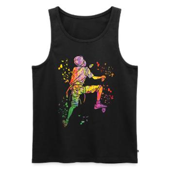 Bloc Colorsplash Bloc de bloc - Débardeur bio Premium Homme - noir - Devant - AI Model Male 178 light (178cm)