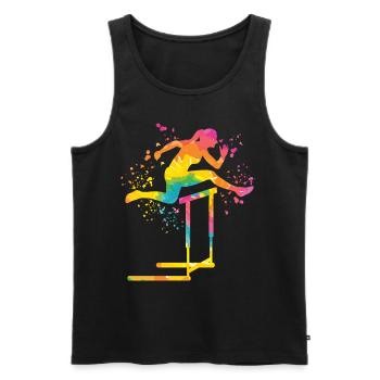 Hurdle Run Obstacle Course Kids Hurdle Run - Men's Premium Organic Tank Top - black - Front - AI Model Male 178 light (178cm)