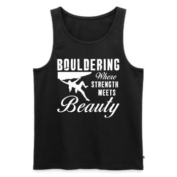 Bouldern Stärke Trifft Auf Schönheit Boulder - Männer Premium Bio Tank Top - Schwarz - Vorne - AI Model Male 178 light (178cm)