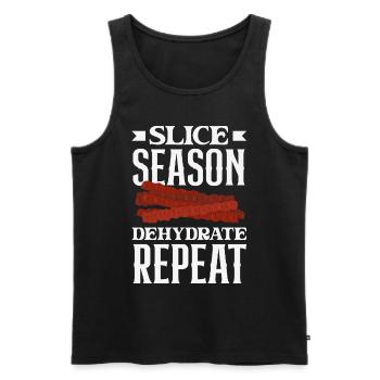 Beef Jerky Dealer Beef Jerky Costume - Men's Premium Organic Tank Top - black - Front - AI Model Male 178 light (178cm)