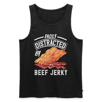 Beef Jerky Dealer Beef Jerky Costume - Men's Premium Organic Tank Top - black - Front - AI Model Male 178 light (178cm)