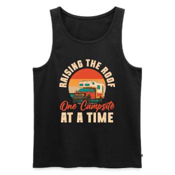 Motorhome accessories Pop-up camper - Men's Premium Organic Tank Top - black - Front - AI Model Male 178 light (178cm)