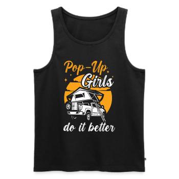 Motorhome accessories Pop-up camper - Men's Premium Organic Tank Top - black - Front - AI Model Male 178 light (178cm)