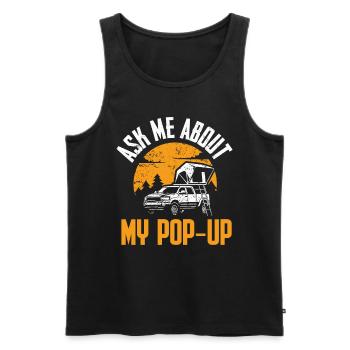 Motorhome accessories Pop-up camper - Men's Premium Organic Tank Top - black - Front - AI Model Male 178 light (178cm)