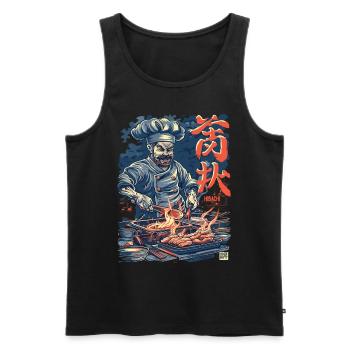 Hibachi Teppanyaki Bbq Japanese Cuisine - Men's Premium Organic Tank Top - black - Front - Michal (187cm)