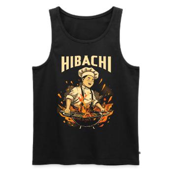 Hibachi Teppanyaki Bbq Japanese Cuisine - Men's Premium Organic Tank Top - black - Front - Michal (187cm)