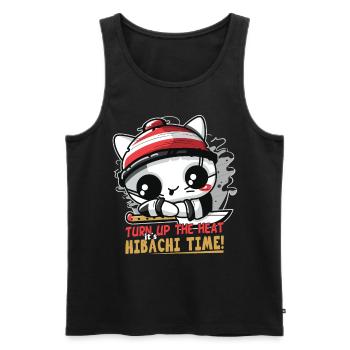 Hibachi Teppanyaki Bbq Japanese Cuisine - Men's Premium Organic Tank Top - black - Front - Michal (187cm)