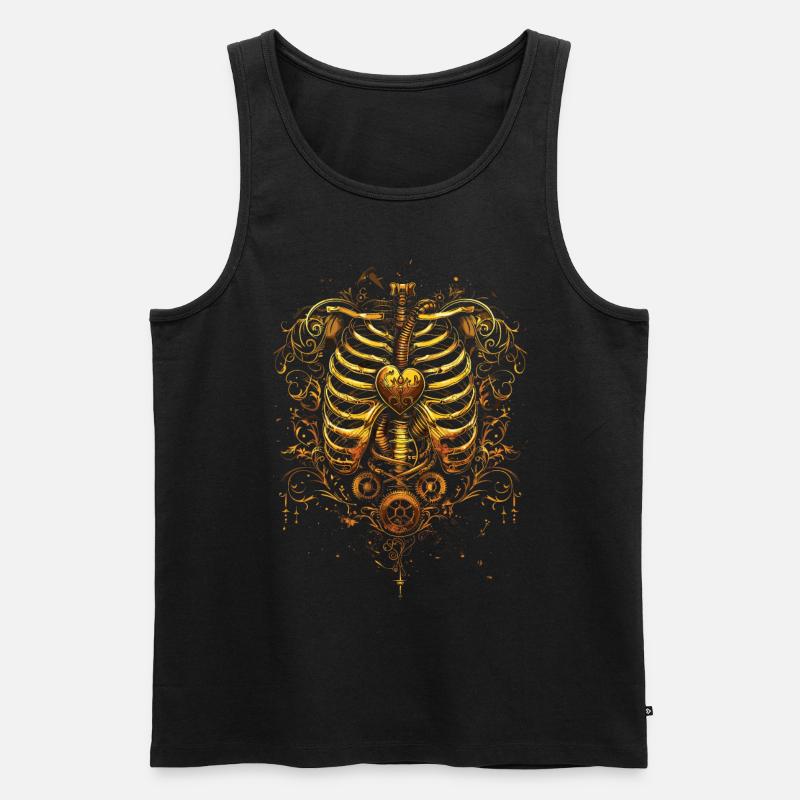 Steampunk Anatomie Steampunk Mécanique - Débardeur bio Premium Homme - noir
