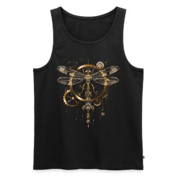 Steampunk dragonfly - Men's Premium Organic Tank Top - black - Front - AI Model Male 178 light (178cm)