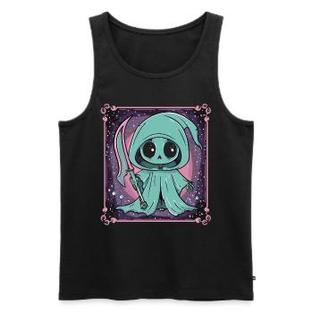 Kawaii Reaper Pastel Goth Cute Anime - Männer Premium Bio Tank Top - Schwarz - Vorne - AI Model Male 178 light (178cm)