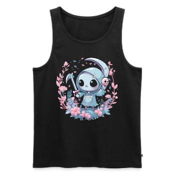 Kawaii Reaper Pastel Goth Cute Anime - Männer Premium Bio Tank Top - Schwarz - Vorne - AI Model Male 178 light (178cm)