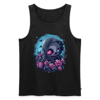 Kawaii Reaper Pastel Goth Cute Anime - Männer Premium Bio Tank Top - Schwarz - Vorne - AI Model Male 178 light (178cm)
