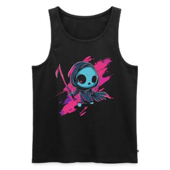 Kawaii Reaper Pastel Goth Cute Anime - Männer Premium Bio Tank Top - Schwarz - Vorne - AI Model Male 178 light (178cm)
