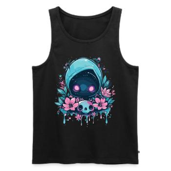Kawaii Reaper Pastel Goth Cute Anime - Männer Premium Bio Tank Top - Schwarz - Vorne - AI Model Male 178 light (178cm)
