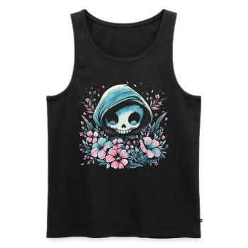 Kawaii Reaper Pastel Goth Cute Anime - Männer Premium Bio Tank Top - Schwarz - Vorne - AI Model Male 178 light (178cm)