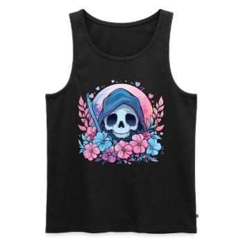 Kawaii Reaper Pastel Goth Cute Anime - Männer Premium Bio Tank Top - Schwarz - Vorne - AI Model Male 178 light (178cm)