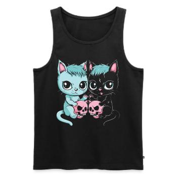 Kawaii Chat Pastel Goth Diabolique - Débardeur bio Premium Homme - noir - Devant - Michal (187cm)