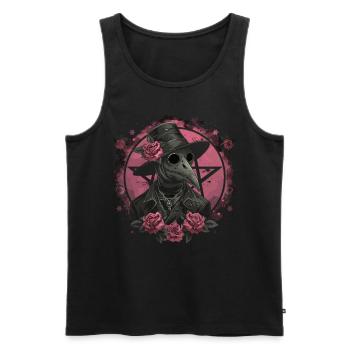 Plague Doctor Kawaii Pastel Gothic - Männer Premium Bio Tank Top - Schwarz - Vorne - AI Model Male 178 light (178cm)