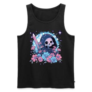 Kawaii Reaper Pastel Goth Cute Anime - Männer Premium Bio Tank Top - Schwarz - Vorne - AI Model Male 178 light (178cm)
