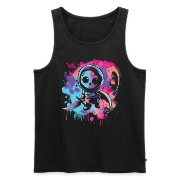 Kawaii Reaper Pastel Goth Cute Anime - Männer Premium Bio Tank Top - Schwarz - Vorne - AI Model Male 178 light (178cm)