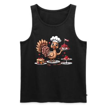 Grateful Gobble Wobble Thanksgiving - Men's Premium Organic Tank Top - black - Front - AI Model Male 178 light (178cm)