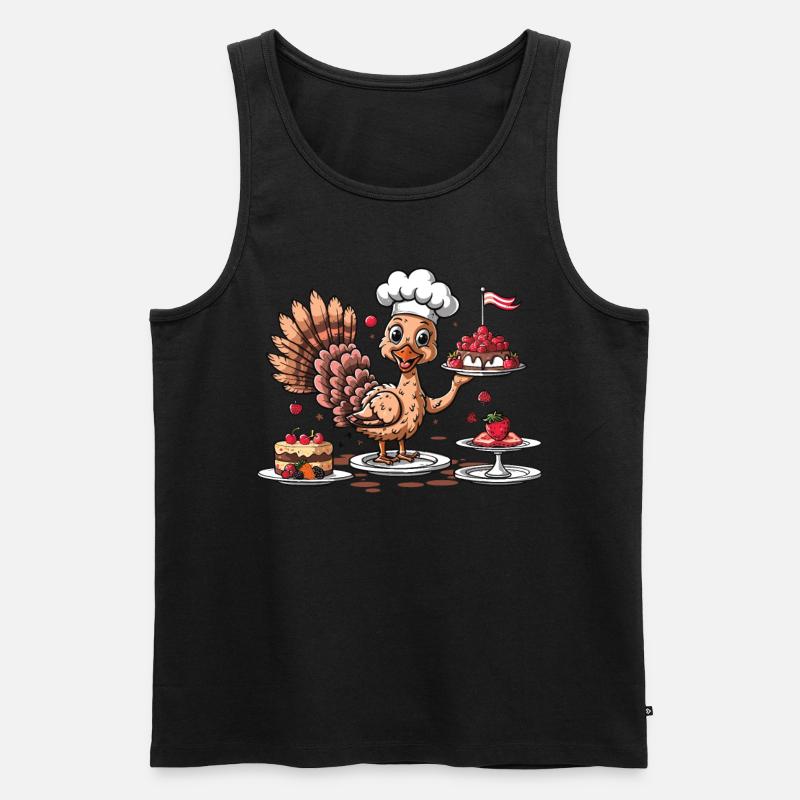 Dankbares Gobble Wobble Thanksgiving - Männer Premium Bio Tank Top - Schwarz