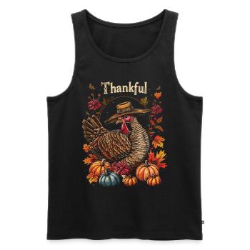 Dankbares Gobble Wobble Thanksgiving - Männer Premium Bio Tank Top - Schwarz - Vorne - AI Model Male 178 light (178cm)