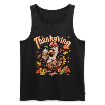 Dankbares Gobble Wobble Thanksgiving - Männer Premium Bio Tank Top - Schwarz - Vorne - AI Model Male 178 light (178cm)