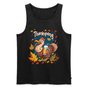 Dankbares Gobble Wobble Thanksgiving - Männer Premium Bio Tank Top - Schwarz - Vorne - AI Model Male 178 light (178cm)
