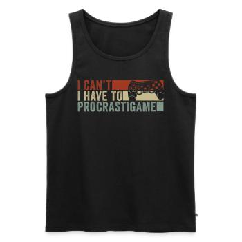 Gamer Je ne peux pas Je dois procrastigame Gaming - Débardeur bio Premium Homme - noir - Devant - Michal (187cm)