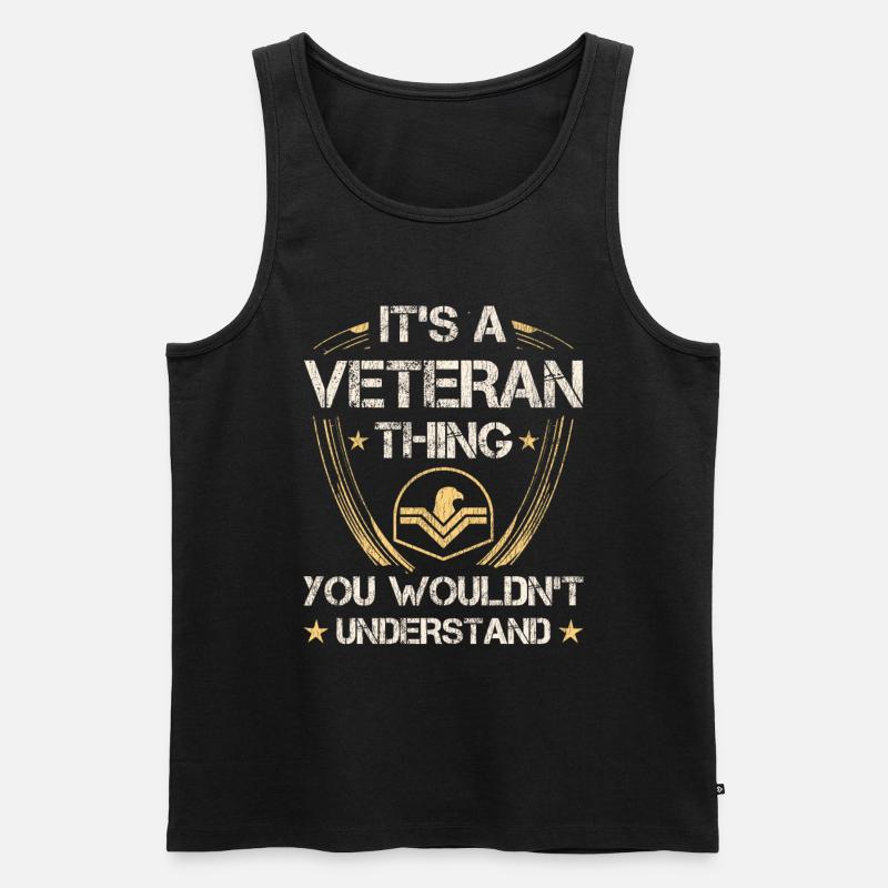 Veteran Medicated Dysfunctional - Männer Premium Bio Tank Top - Schwarz