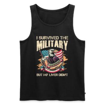 Veteran Medicated Dysfunctional - Männer Premium Bio Tank Top - Schwarz - Vorne - AI Model Male 178 light (178cm)