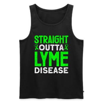 Wear Green Lyme Disease Awareness - Men's Premium Organic Tank Top - black - Front - Michal (187cm)