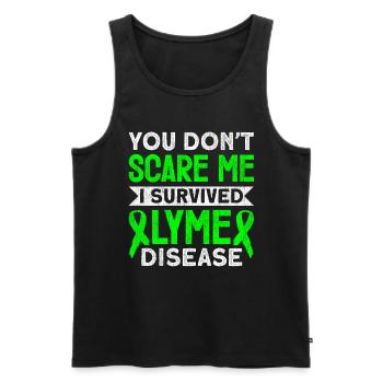 Wear Green Lyme Disease Awareness - Men's Premium Organic Tank Top - black - Front - Michal (187cm)