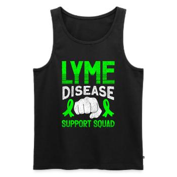 Wear Green Lyme Disease Awareness - Men's Premium Organic Tank Top - black - Front - Michal (187cm)