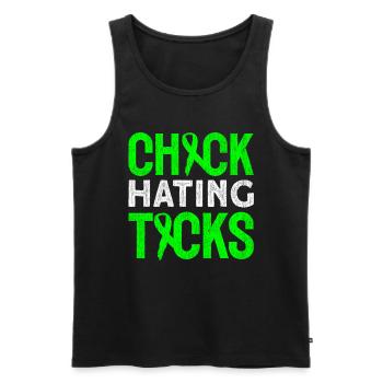 Wear Green Lyme Disease Awareness - Men's Premium Organic Tank Top - black - Front - Michal (187cm)
