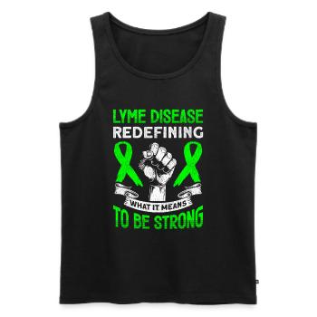 Wear Green Lyme Disease Awareness - Men's Premium Organic Tank Top - black - Front - Michal (187cm)