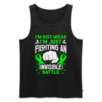 Wear Green Lyme Disease Awareness - Men's Premium Organic Tank Top - black - Front - Michal (187cm)