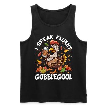 Gobblegool Dinde Thanksgiving - Débardeur bio Premium Homme - noir - Devant - Michal (187cm)