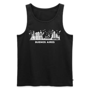 Porteños Skyline Buenos Aires - Débardeur bio Premium Homme - noir - Devant - AI Model Male 178 light (178cm)