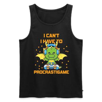 Gamer Je ne peux pas Je dois procrastigame Gaming - Débardeur bio Premium Homme - noir - Devant - Michal (187cm)