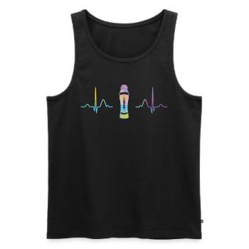 Bingo Dauber Heartbeat Ekg Bingo - Männer Premium Bio Tank Top - Schwarz - Vorne - AI Model Male 178 light (178cm)