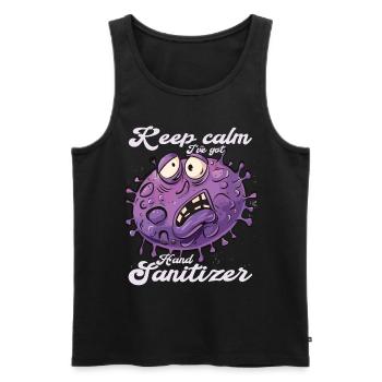 Hand sanitizer Hand washing - Men's Premium Organic Tank Top - black - Front - AI Model Male 178 light (178cm)